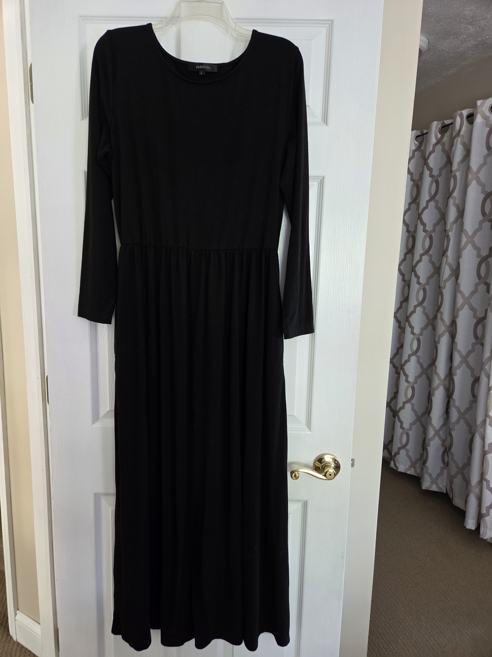 Fashion Brand Company Black Long Sleeve Maxi Dress Large